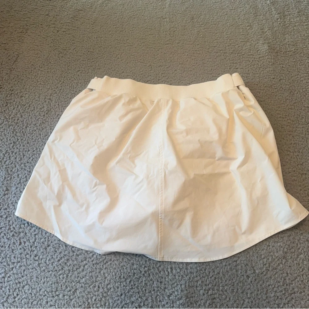 Womens Alo High-Waist Elevation Mini Skirt Ivory Large L White